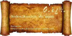Ondrejkovics Ágnes névjegykártya